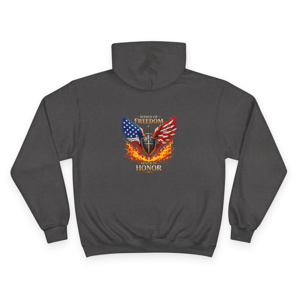 Patriotic Eagle & Shield Hoodie — Freedom Honor Graphic