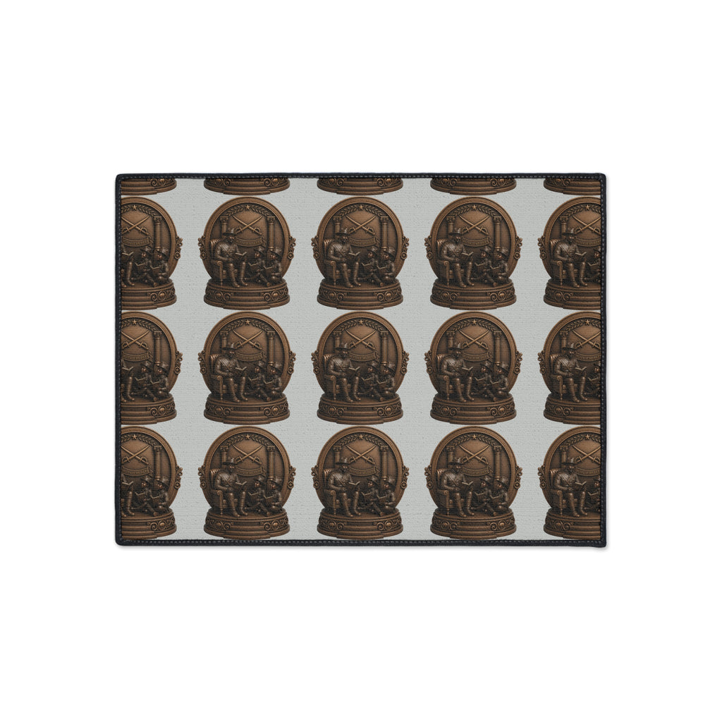 Bronze Nautical Emblem Heavy-Duty Floor Mat