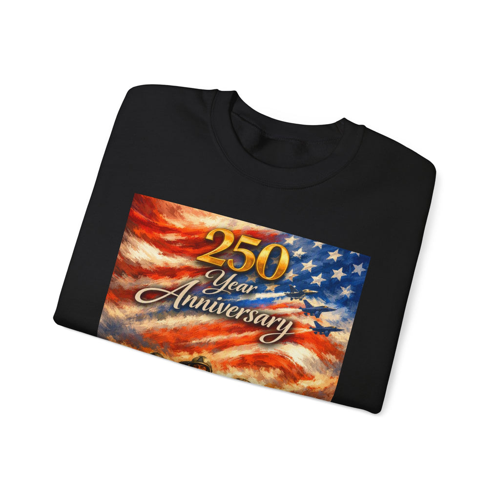 250 Year Anniversary Crewneck Sweatshirt — Patriotic Veterans Tribute
