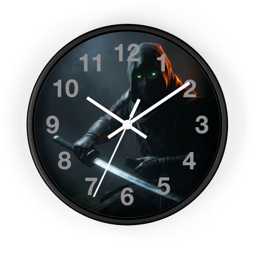 Assassin Nightblade Wall Clock — Dark Rogue with Glowing Eyes Decorative Clock