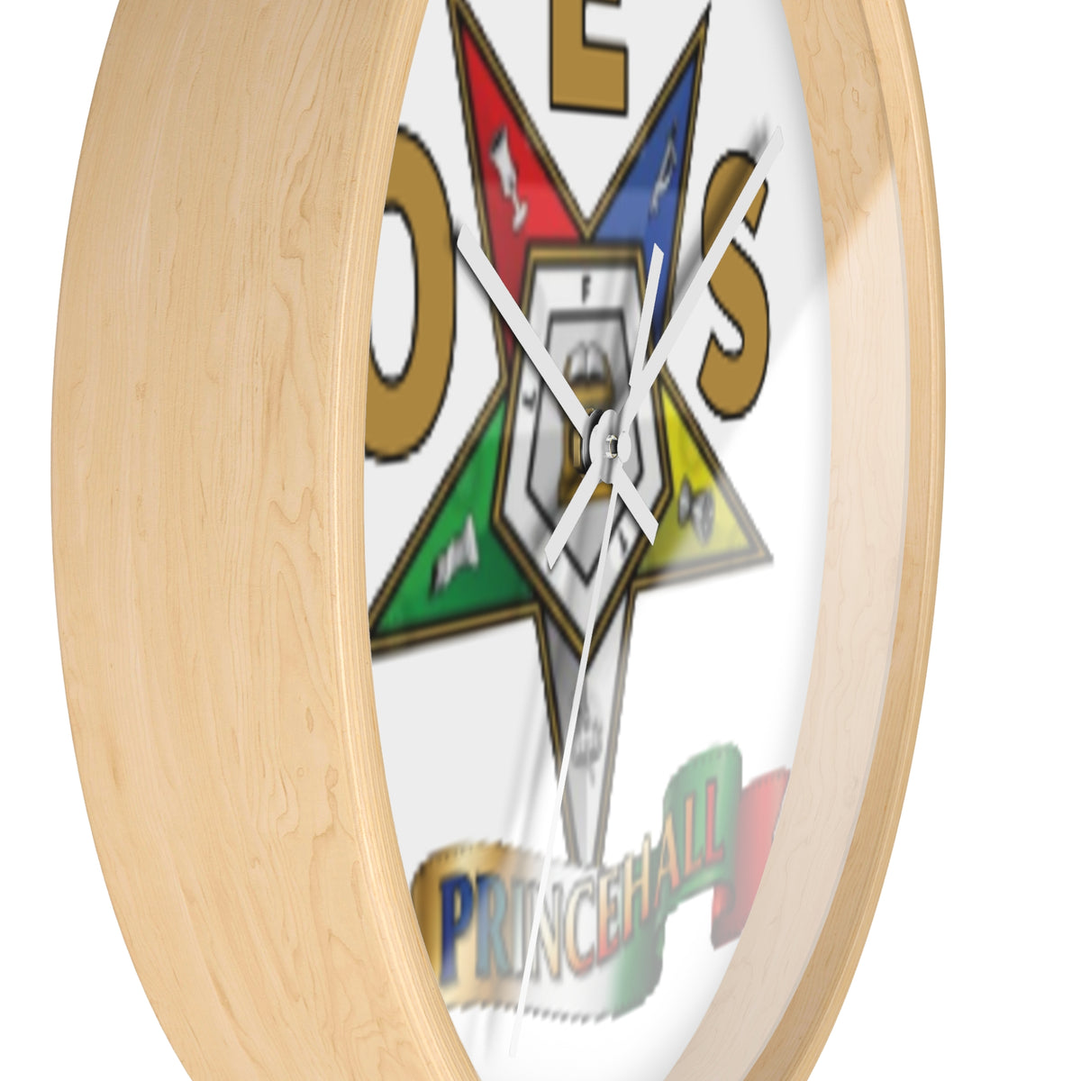Prince Hall OES Star Wall Clock — Eastern Star Masonic Lodge Emblem Clock