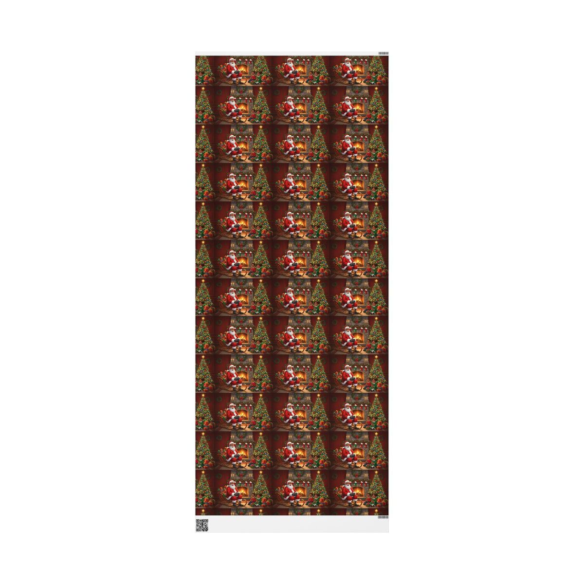 Christmas Santa Fireplace Wrapping Paper – Festive Gift Wrap Roll
