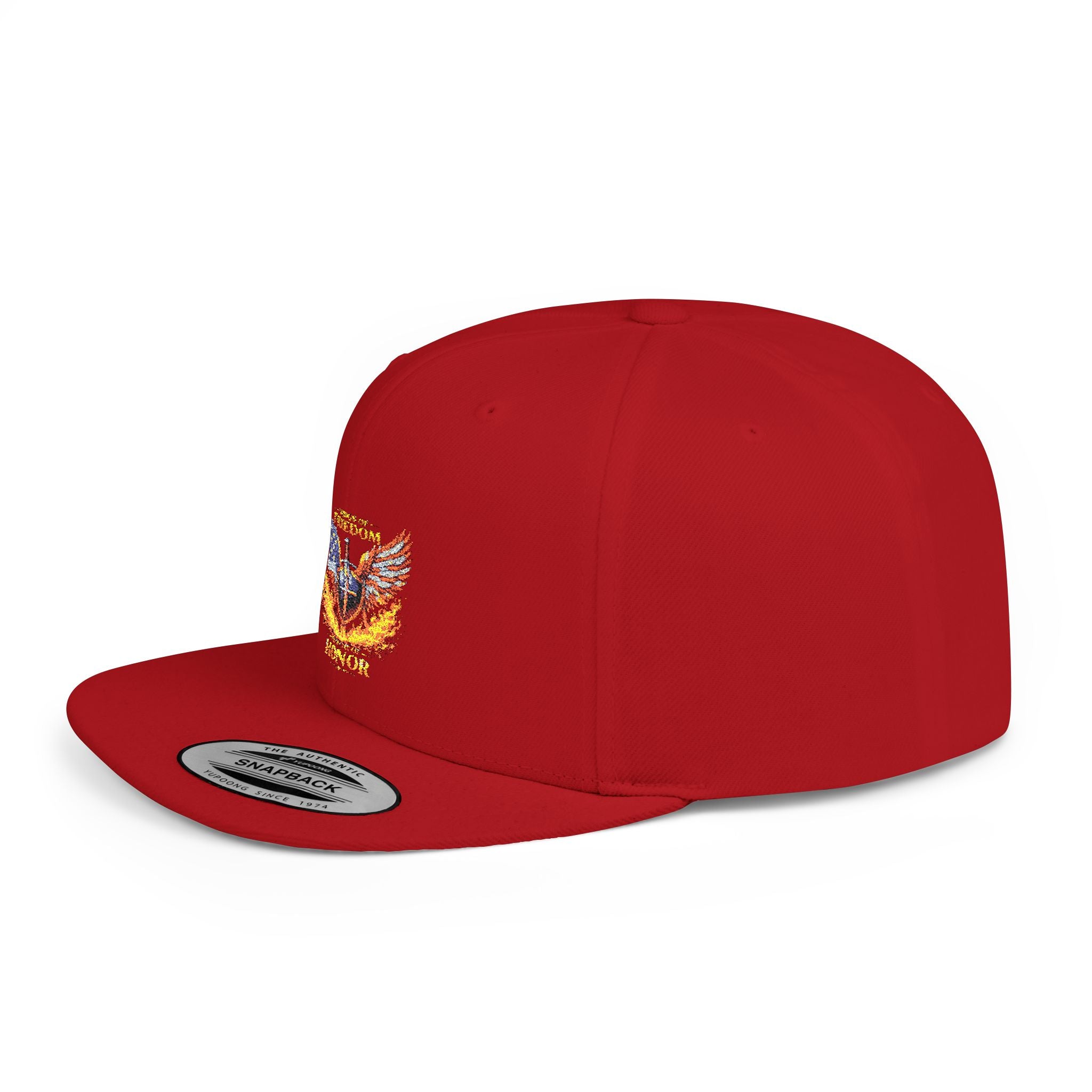 Snapback Hat — American Eagle Flames "Freedom Honor" Embroidered