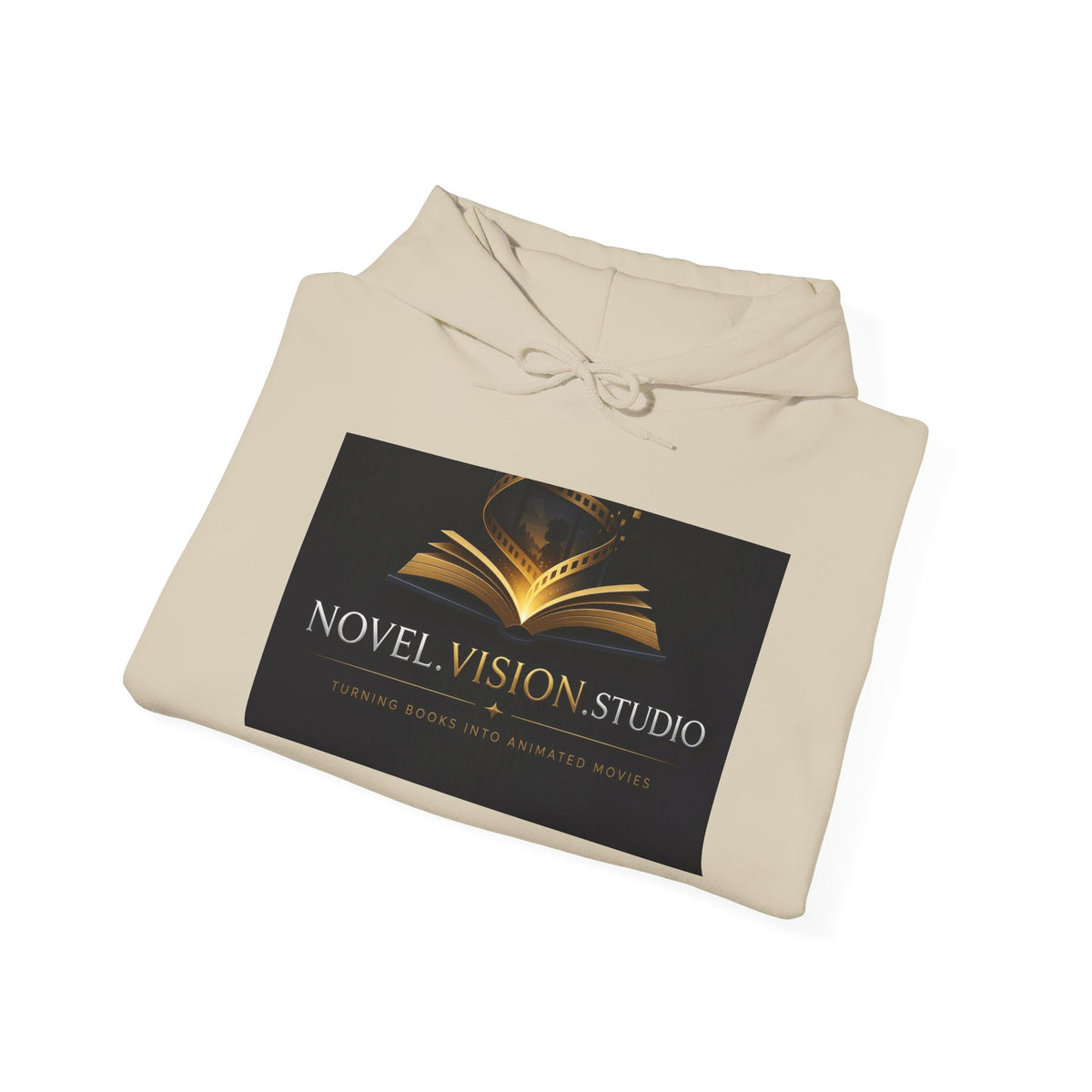 Novel Vision Studio Hoodie — Gold Book Logo Pullover