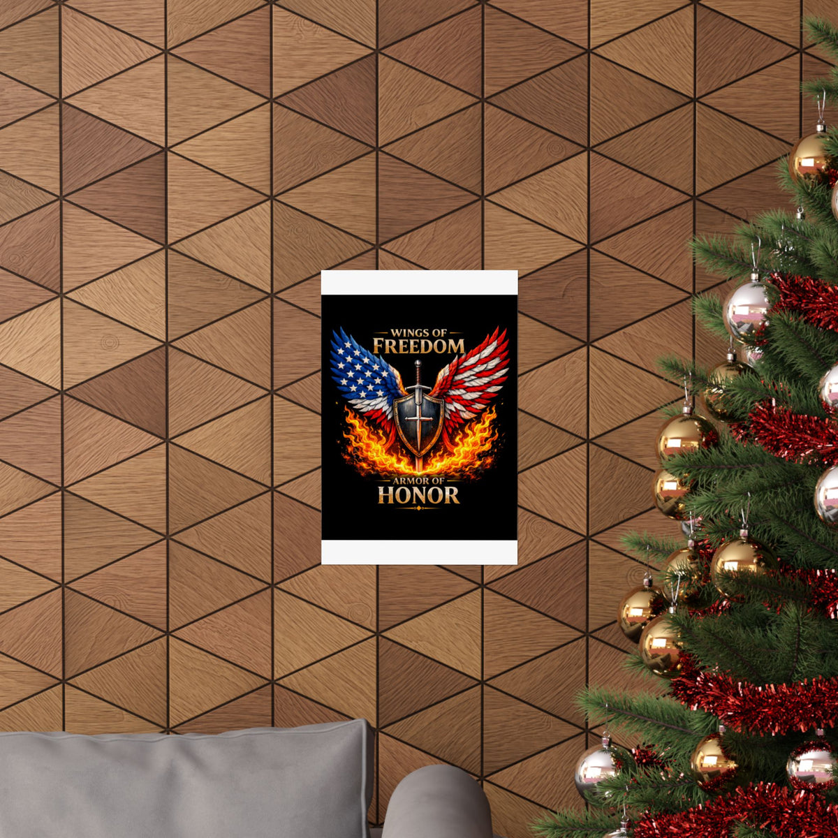 Patriotic Wings of Freedom Matte Poster — "Wings of Freedom, Armor of Honor"