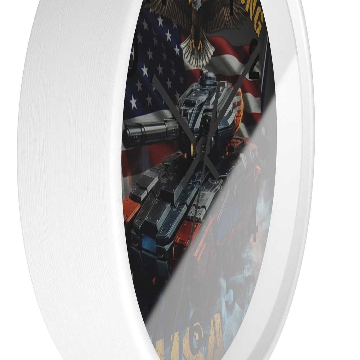 American Strong USA Tank Wall Clock — Patriotic Military Home Decor