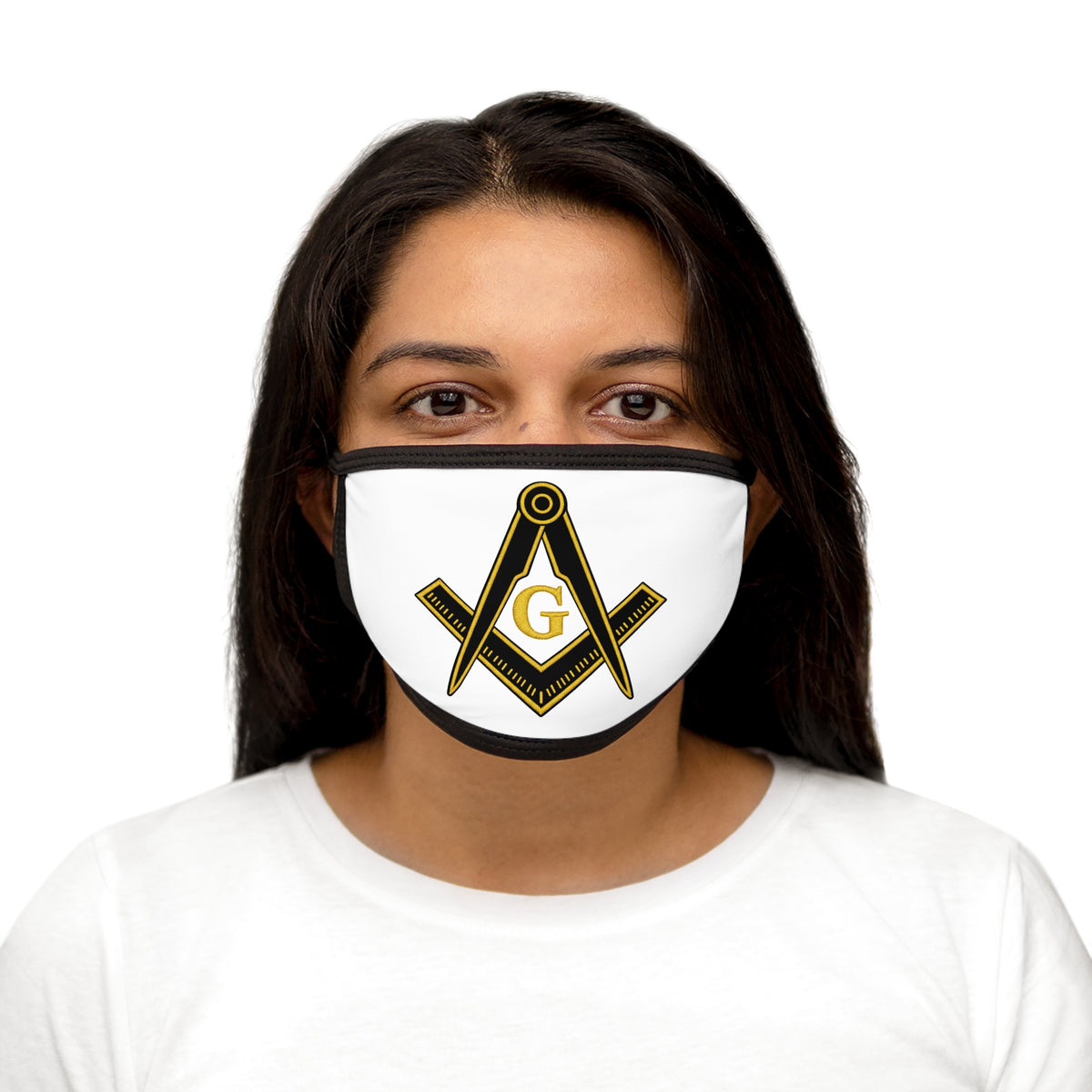 Masonic Freemason G Logo Face Mask — Gold & Black Symbol Mask