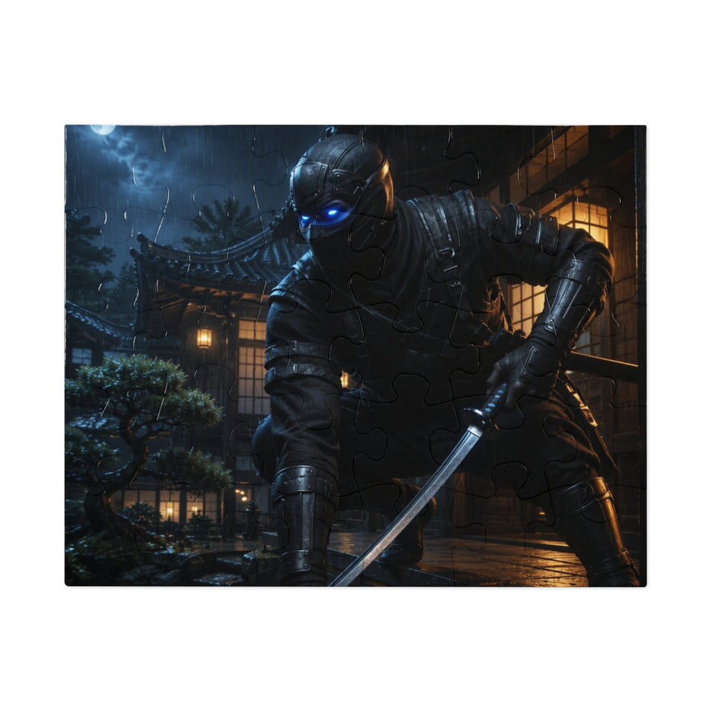 Ninja Night 500-Piece Jigsaw Puzzle with Tin — Stealth Samurai Sword Scene