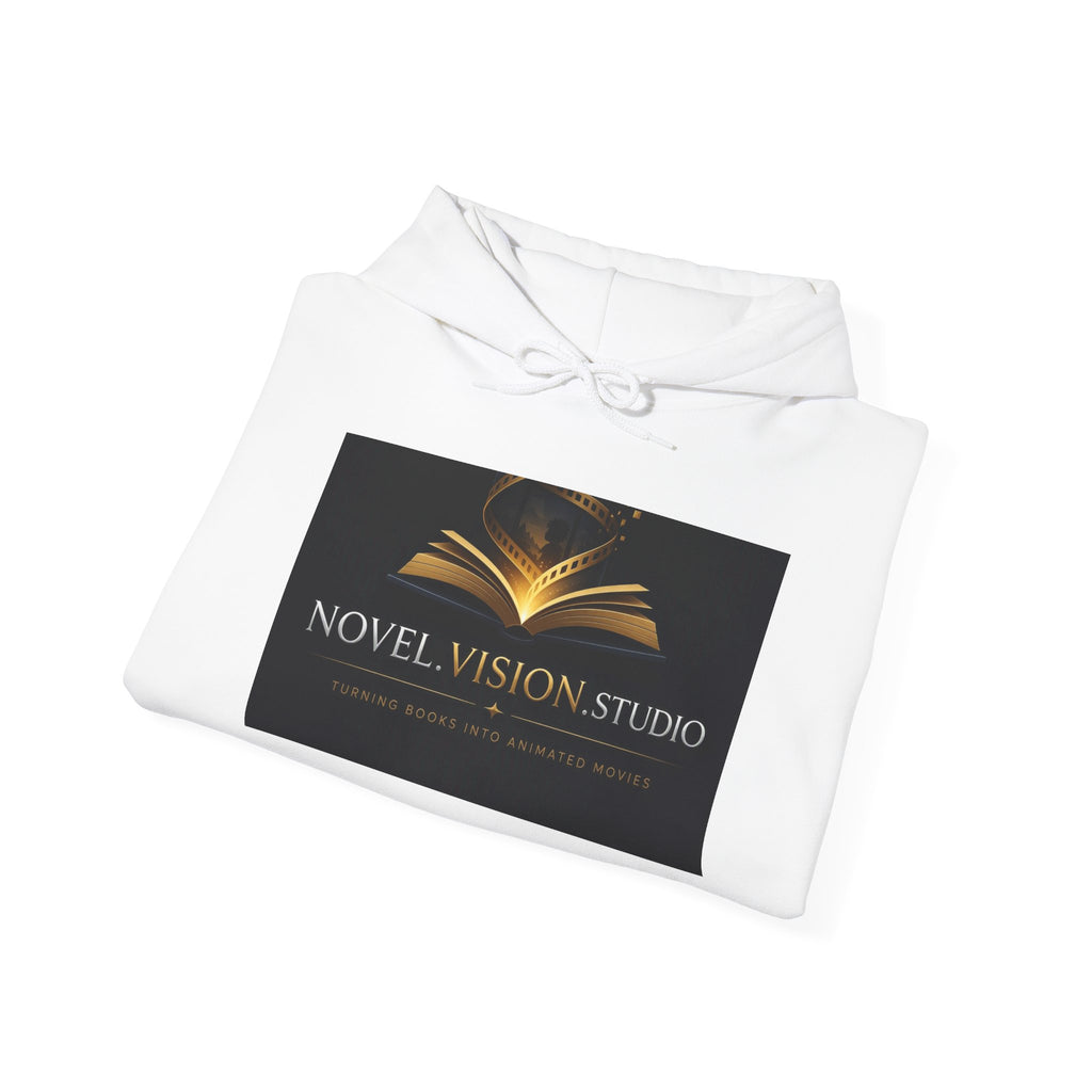 Novel Vision Studio Hoodie — Gold Book Logo Pullover