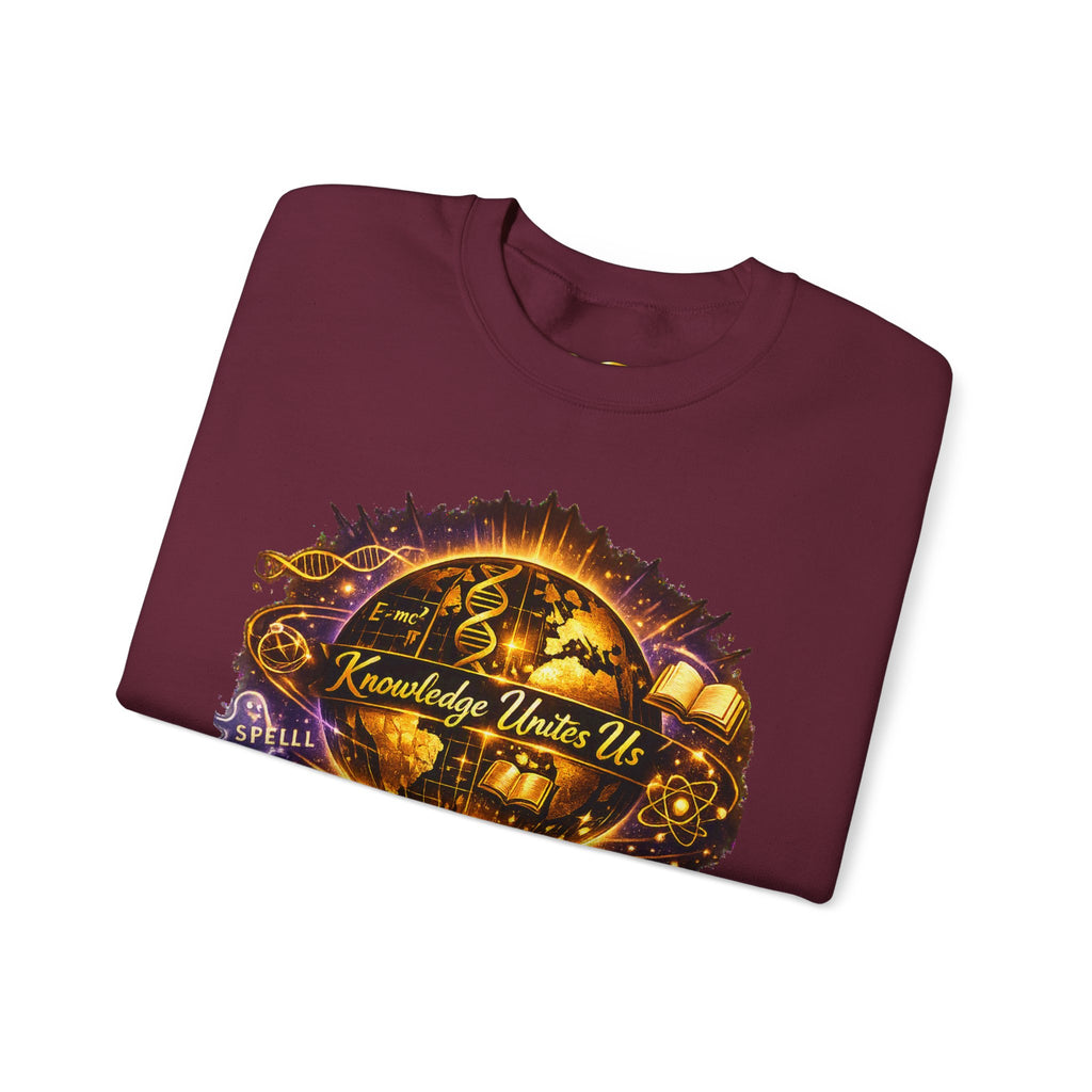 Crewneck Sweatshirt — "Knowledge Unites Us" Cosmic Music Festival Design