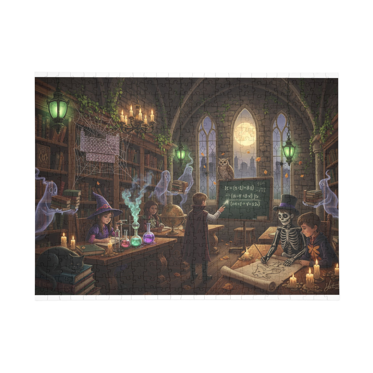 Mystical Classroom Puzzle — Witchcraft Library Scene (96–1000 pc)