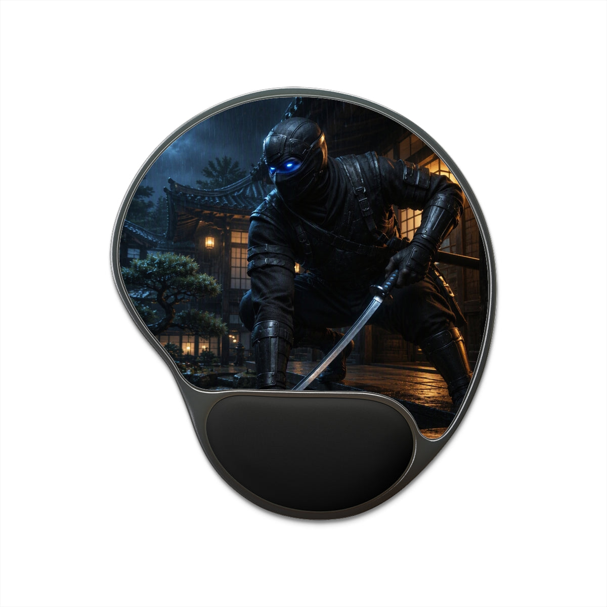 Ninja Night Scene Ergonomic Mouse Pad with Wrist Rest