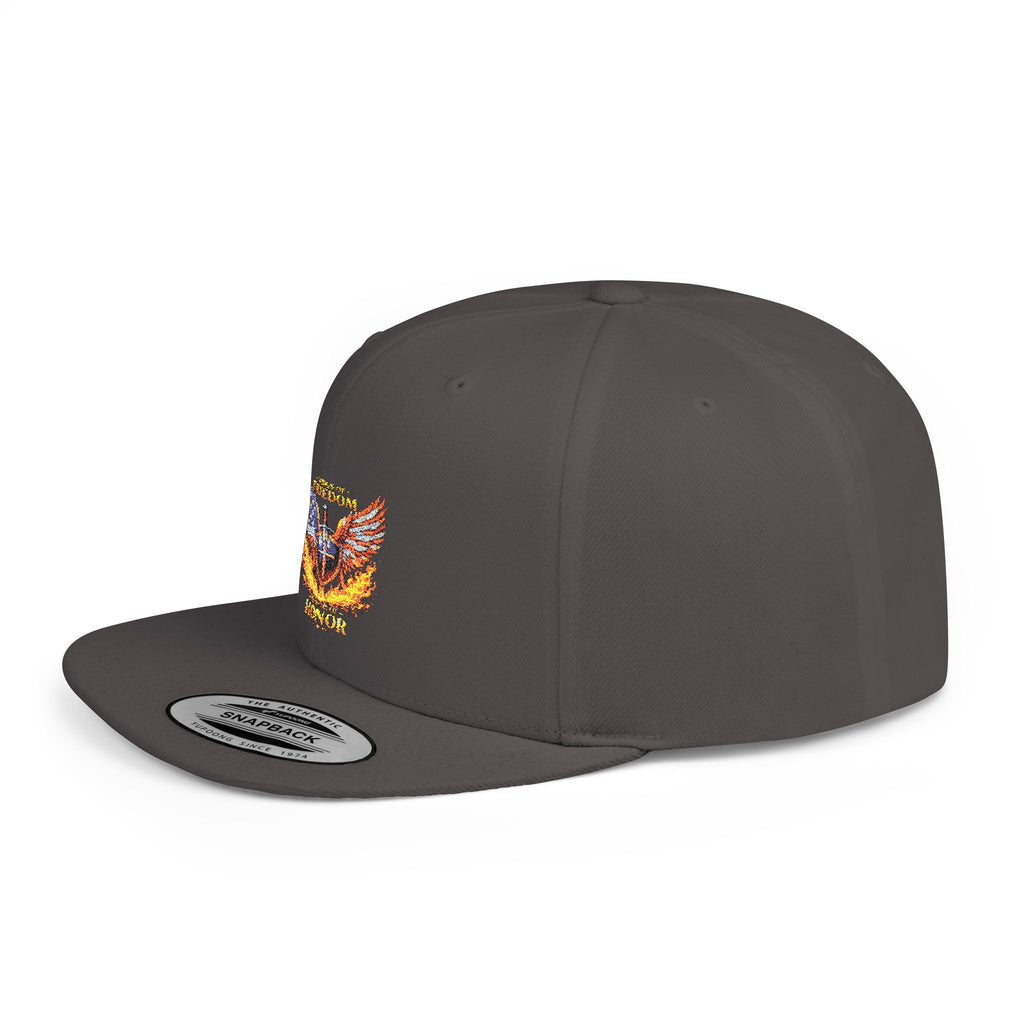 Snapback Hat — American Eagle Flames "Freedom Honor" Embroidered