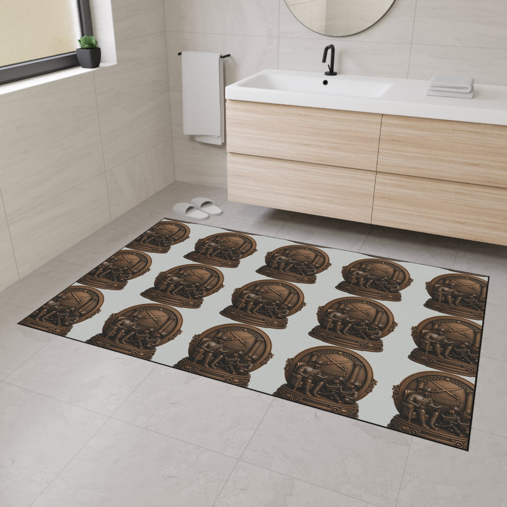 Bronze Nautical Emblem Heavy-Duty Floor Mat