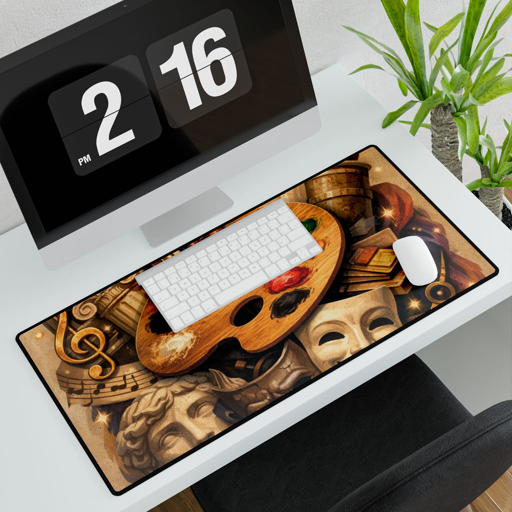 Artist Palette Desk Mat — Creative Studio Desk Pad for Painters, Musicians & Theatre Fans