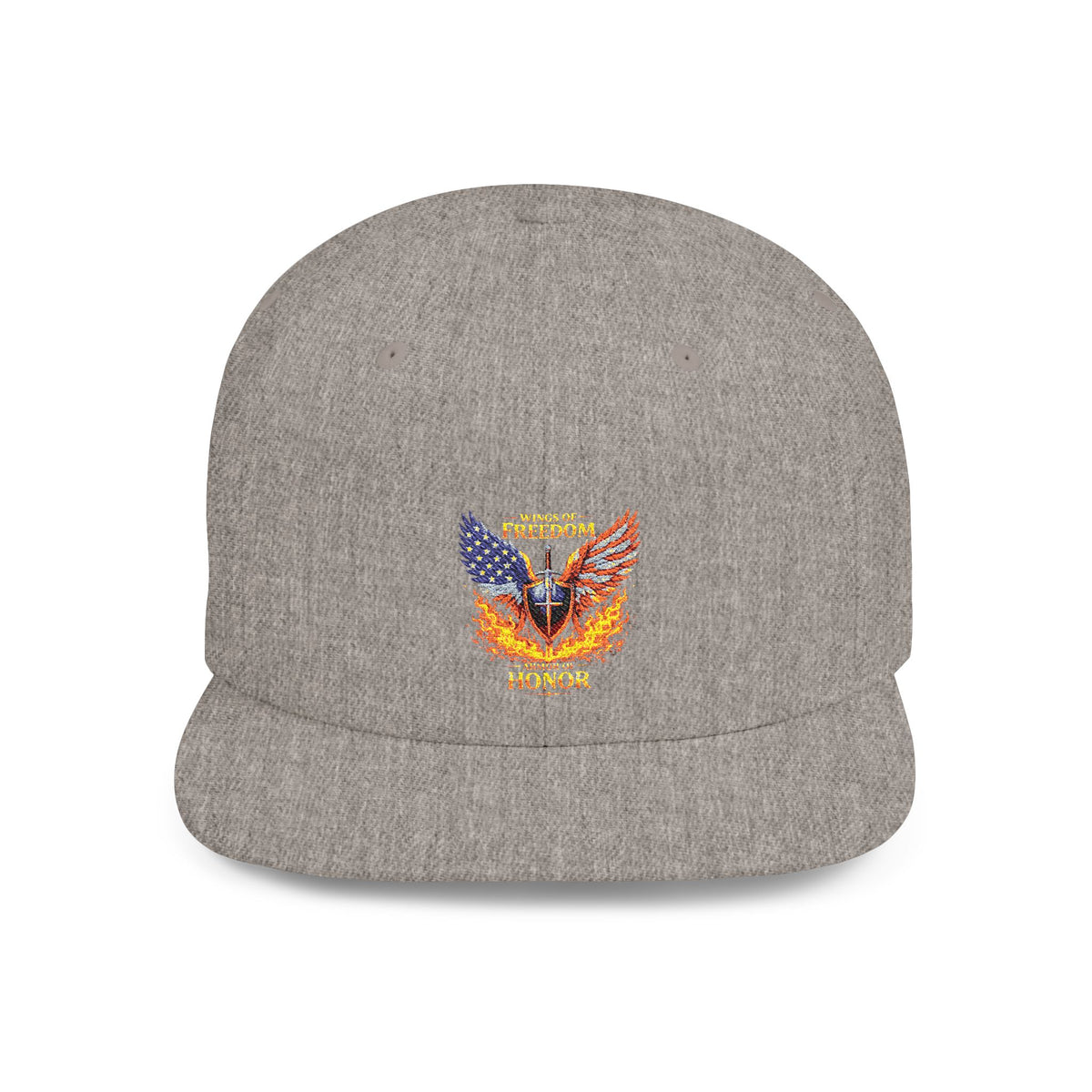Snapback Hat — American Eagle Flames "Freedom Honor" Embroidered