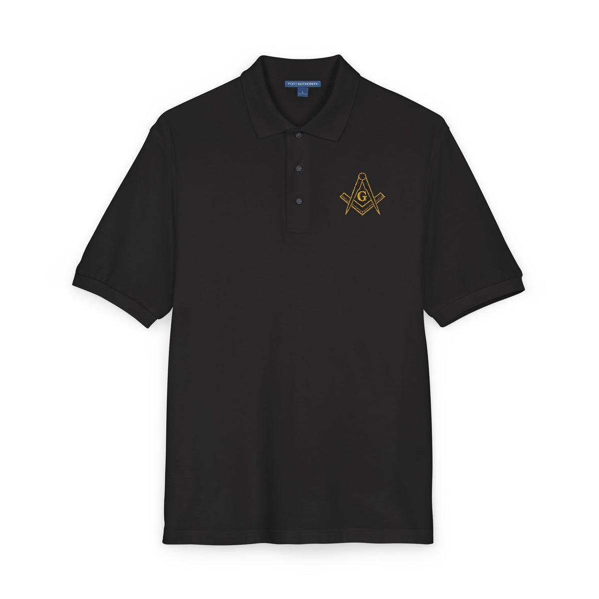 Masonic-Embroidered Gold Fleur-de-Lis Polo Shirt