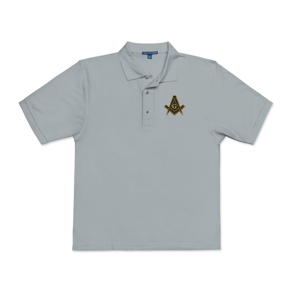 Masonic-Embroidered Gold Fleur-de-Lis Polo Shirt