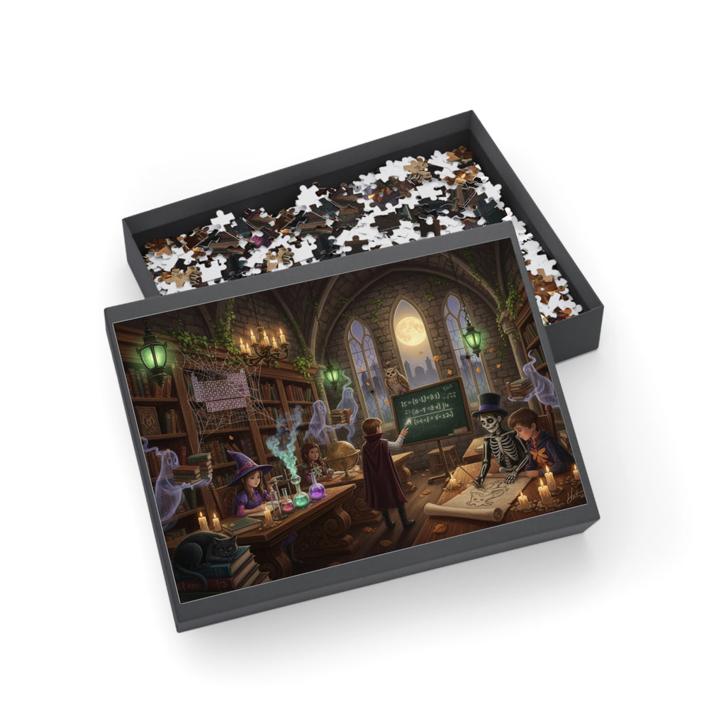Mystical Classroom Puzzle — Witchcraft Library Scene (96–1000 pc)