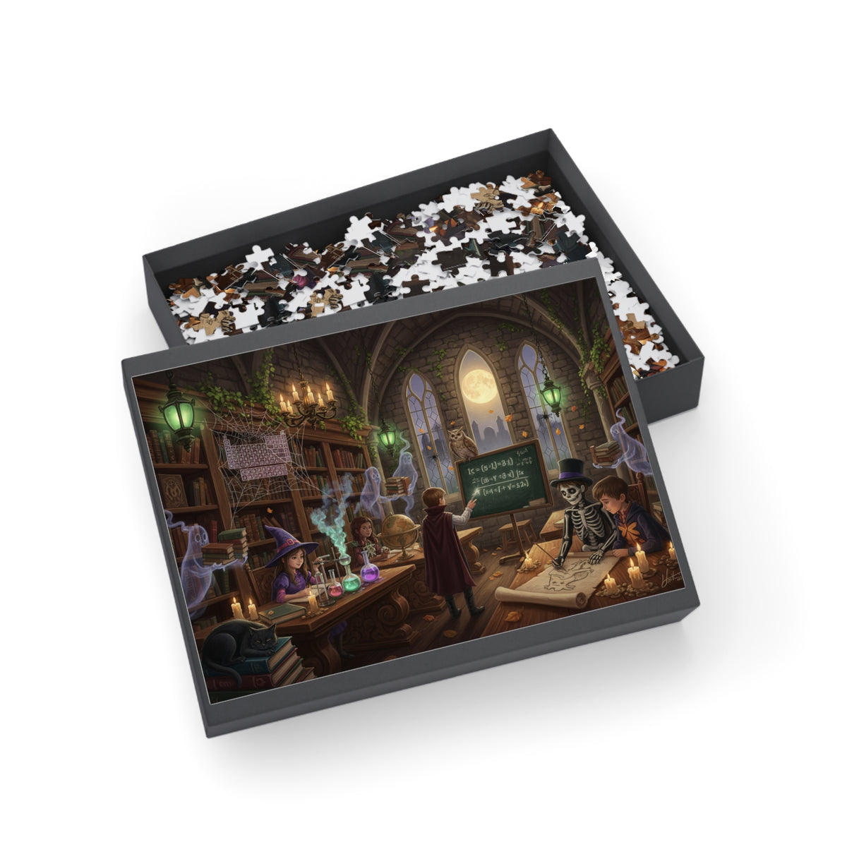 Mystical Classroom Puzzle — Witchcraft Library Scene (96–1000 pc)