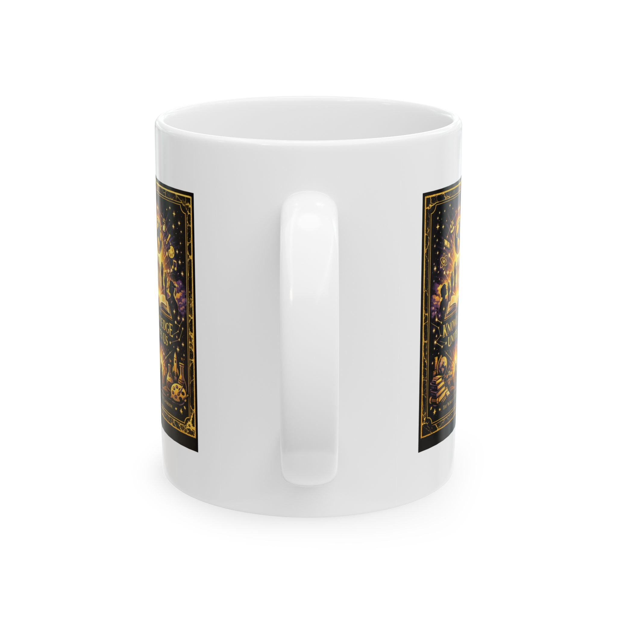 Knowledge Unites Us Ceramic Mug — Inspirational Unity & Education Coffee Cup (11oz / 15oz)
