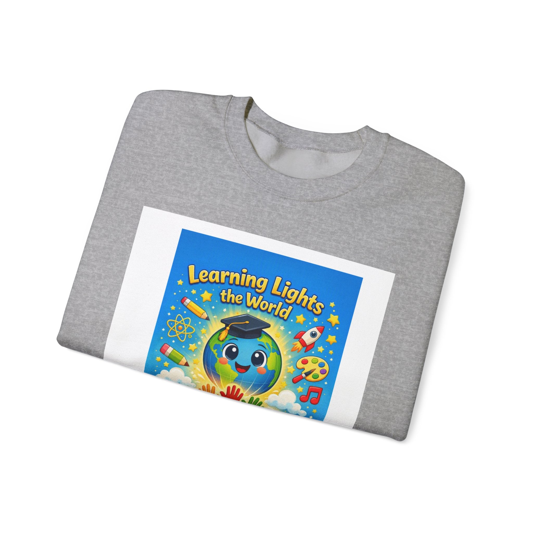 Learning Lights Crewneck Sweatshirt – Kids’ Educational Globe Design