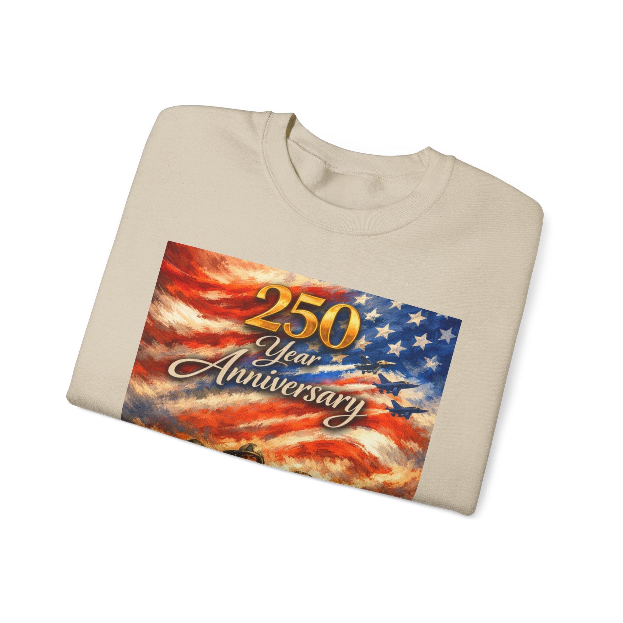 250 Year Anniversary Crewneck Sweatshirt — Patriotic Veterans Tribute