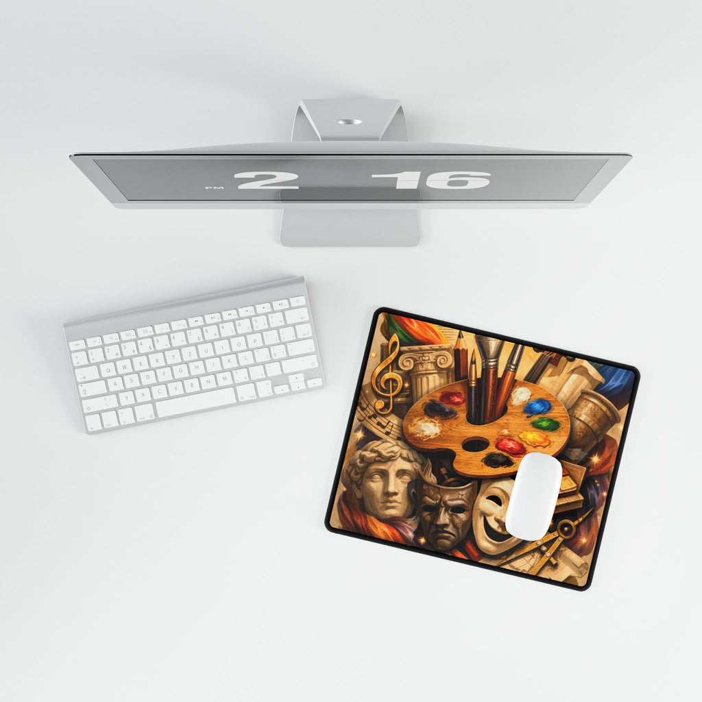 Artist Palette Desk Mat — Creative Studio Desk Pad for Painters, Musicians & Theatre Fans