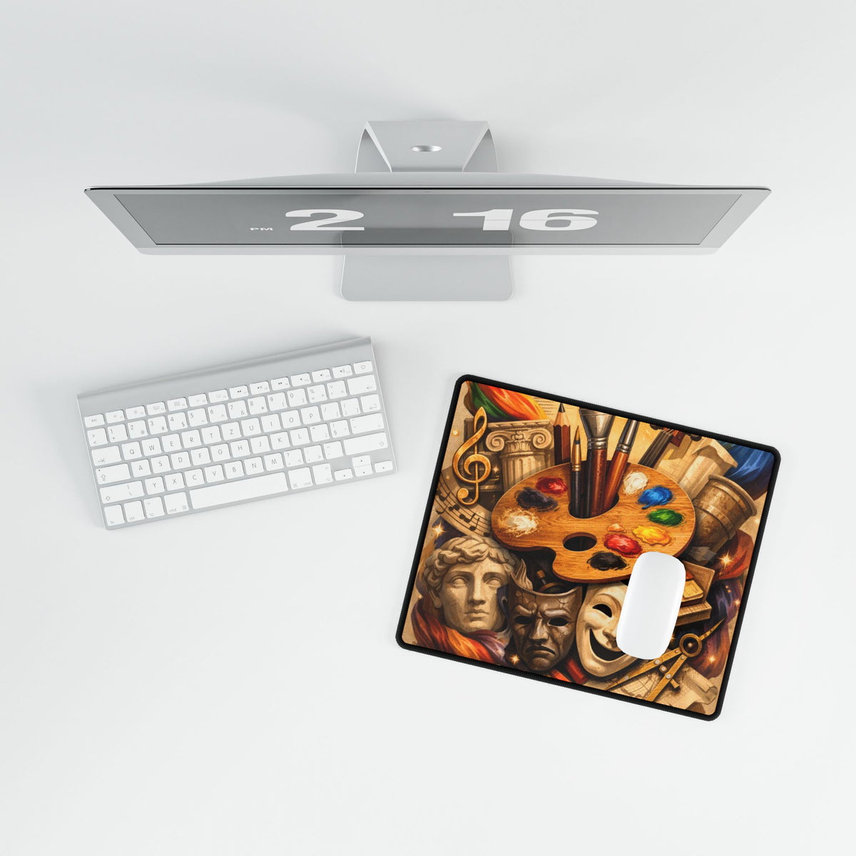 Artist Palette Desk Mat — Creative Studio Desk Pad for Painters, Musicians & Theatre Fans