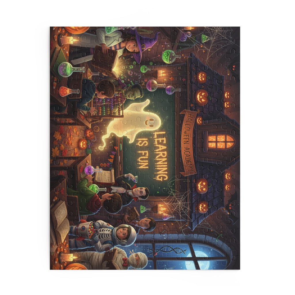Halloween Classroom Puzzle — “Learning Is Fun” 120/252/500-Piece Jigsaw