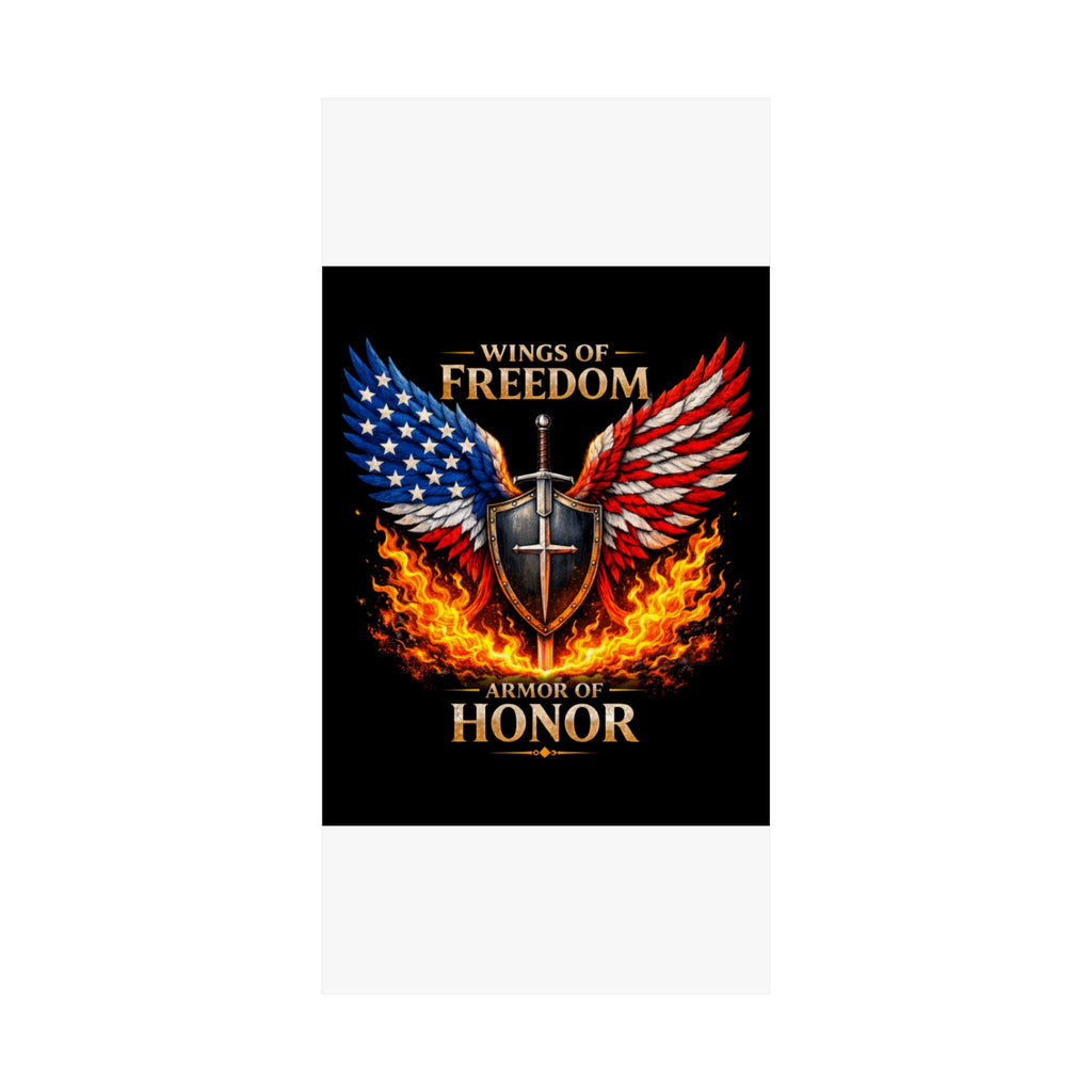 Patriotic Wings of Freedom Matte Poster — "Wings of Freedom, Armor of Honor"