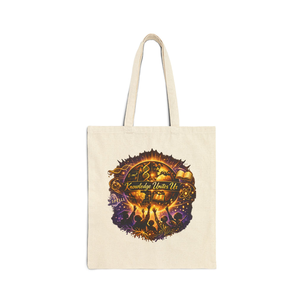 Festival Concert Tote Bag — 'Knowledge Unites Us' Graphic Canvas Tote