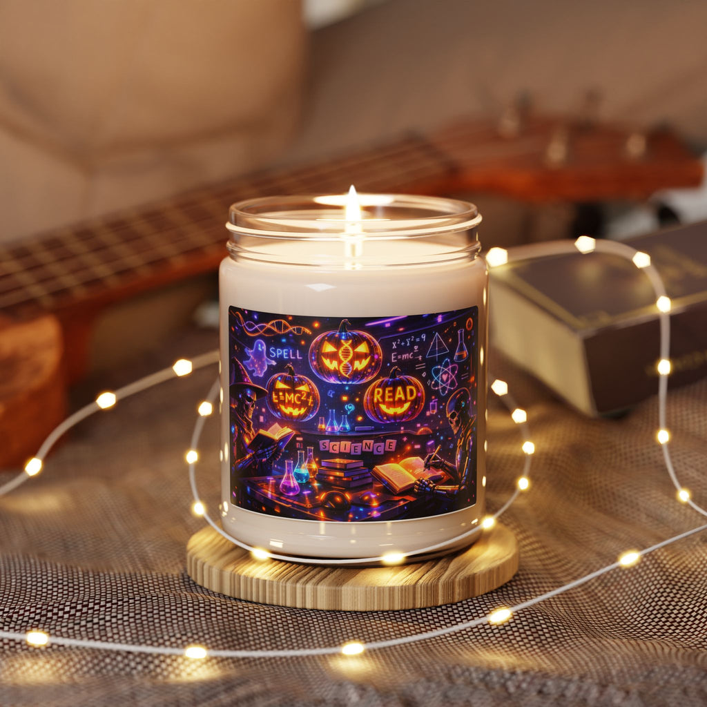 Halloween Witchy Reading Soy Candle — Scented 9oz Jar (Spell • Read • Pumpkin)