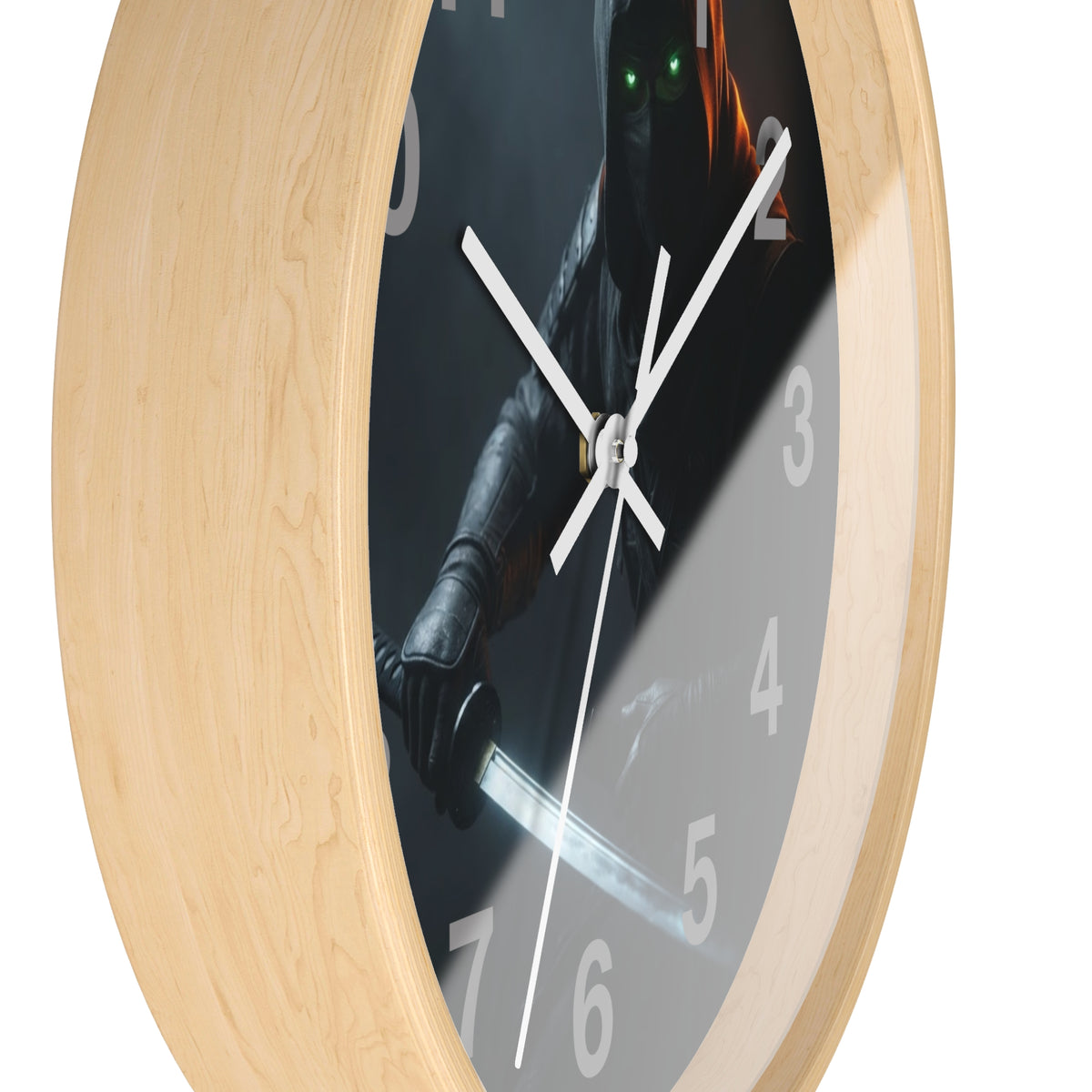 Assassin Nightblade Wall Clock — Dark Rogue with Glowing Eyes Decorative Clock