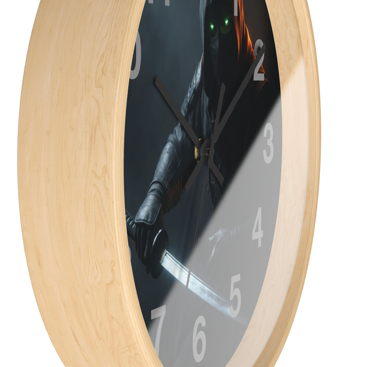 Assassin Nightblade Wall Clock — Dark Rogue with Glowing Eyes Decorative Clock