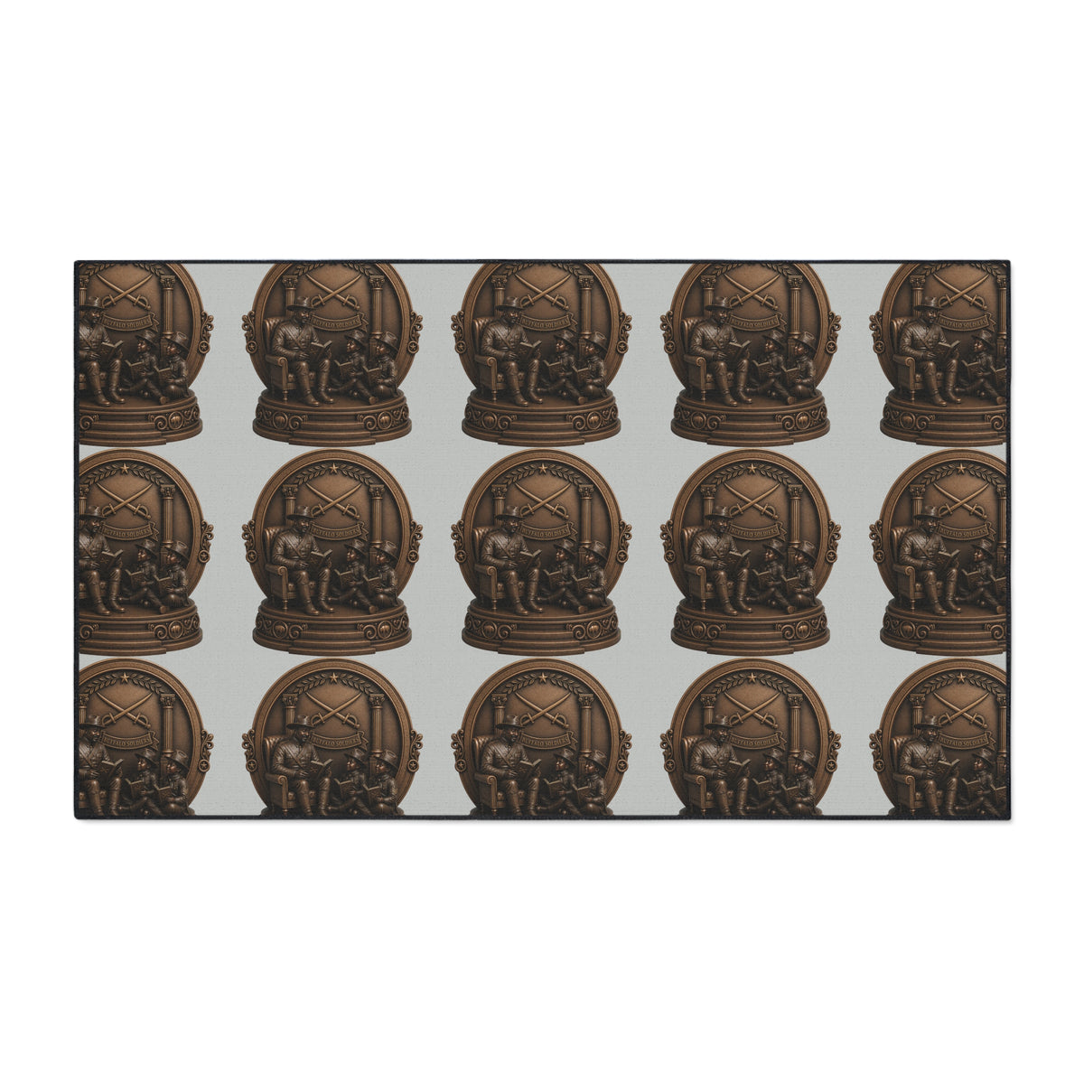 Bronze Nautical Emblem Heavy-Duty Floor Mat