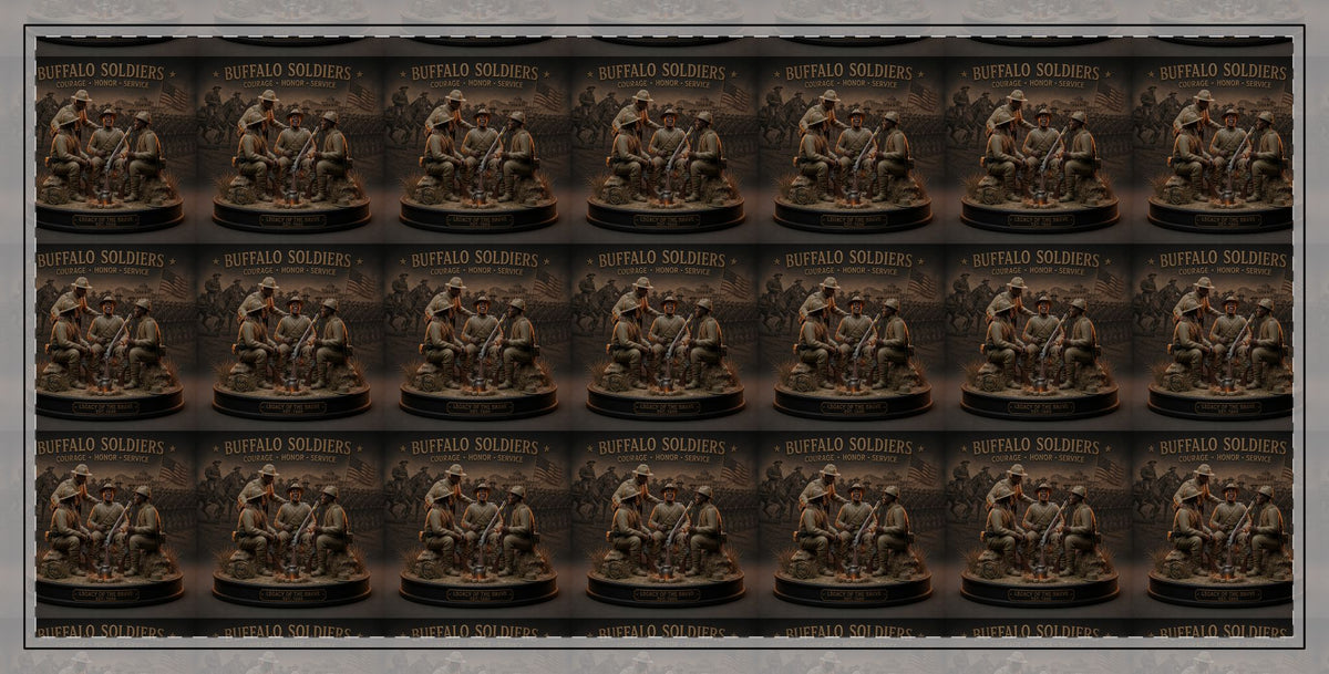 Buffalo Soldiers Stitched Edge Desk Mat — Courage • Honor • Service Mousepad