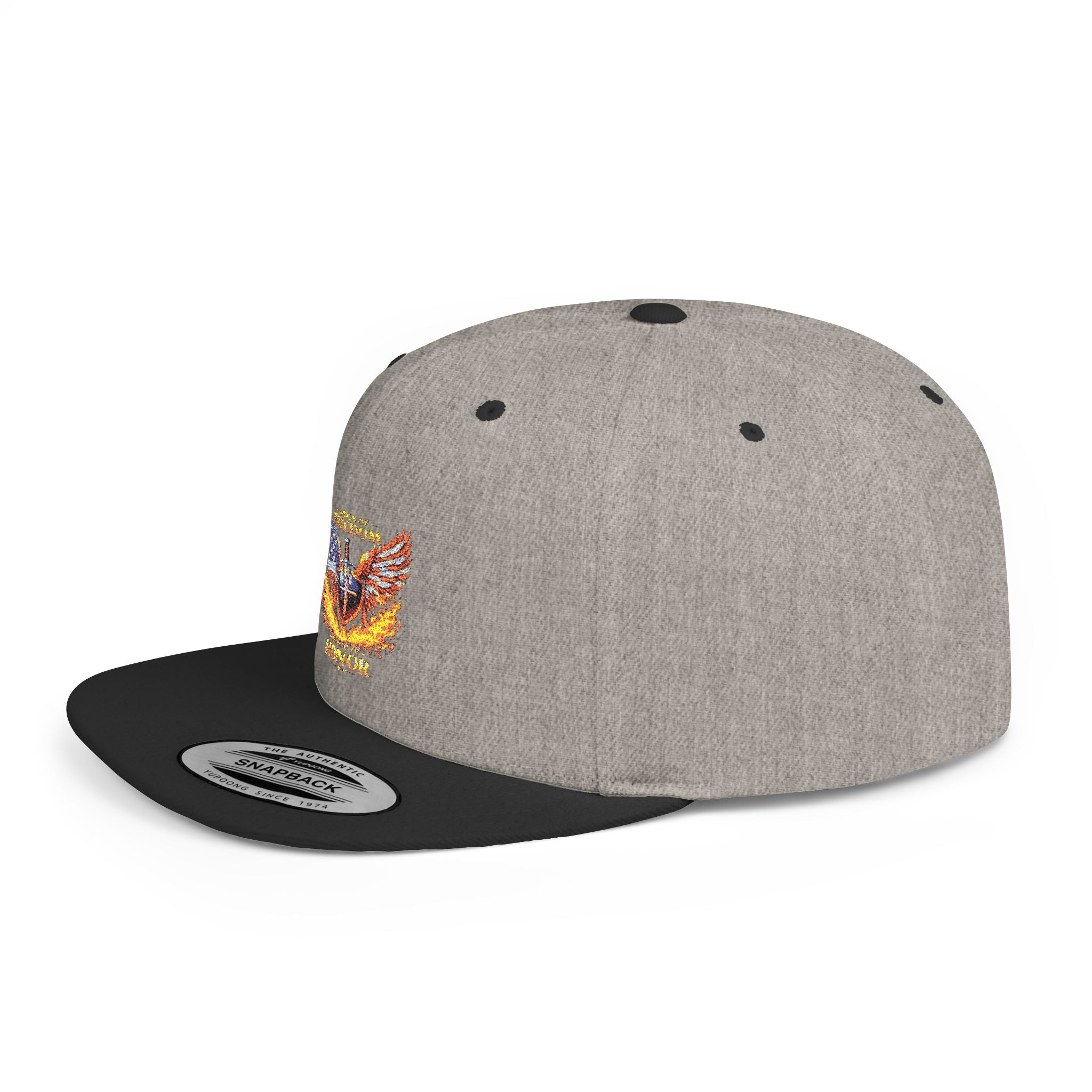 Snapback Hat — American Eagle Flames "Freedom Honor" Embroidered