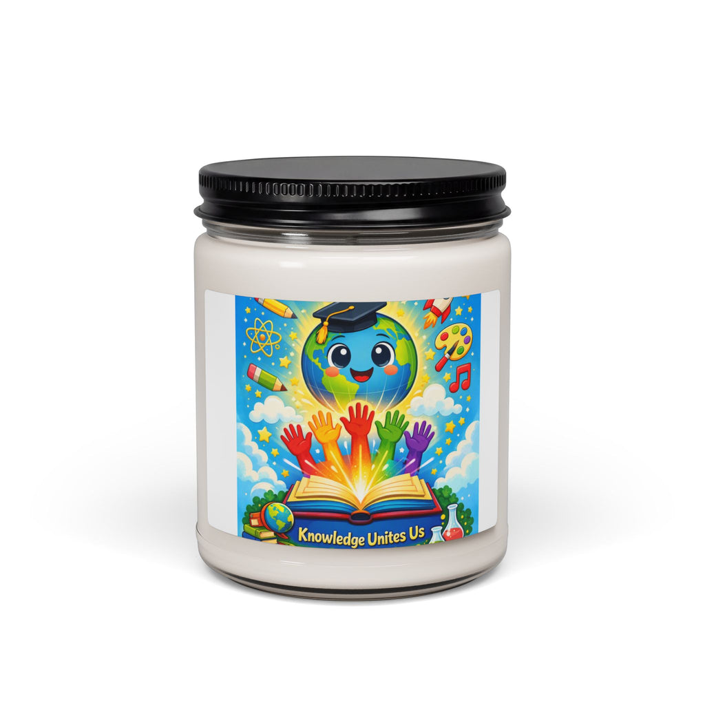Knowledge Unites Us Soy Candle — 9oz Scented Jar (Teacher Appreciation / Classroom Gift)