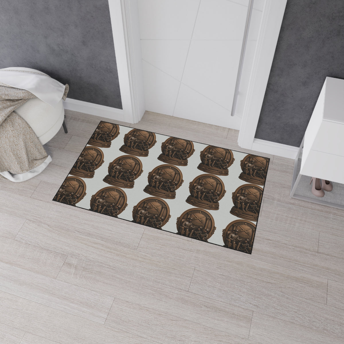 Bronze Nautical Emblem Heavy-Duty Floor Mat