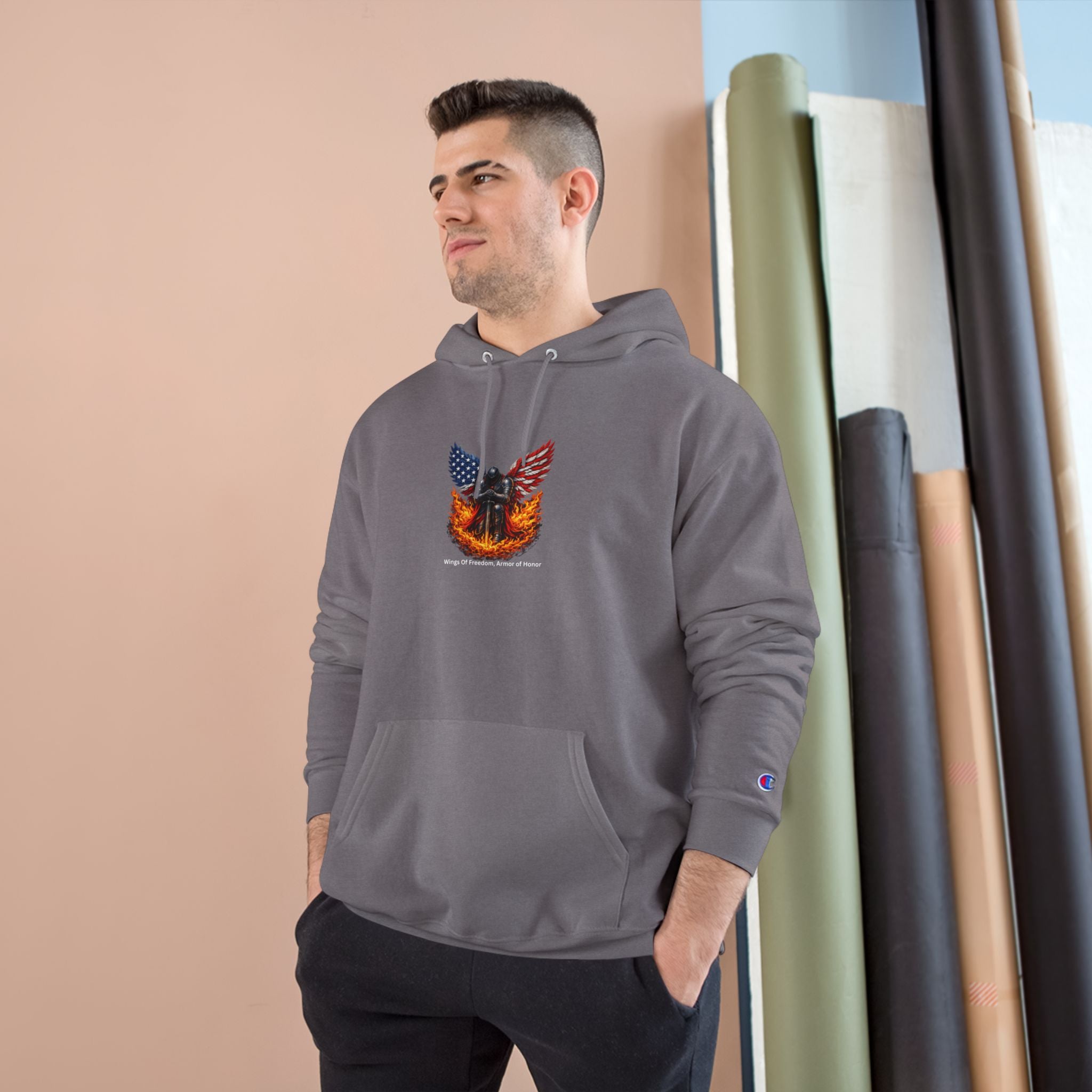Patriotic Eagle & Shield Hoodie — Freedom Honor Graphic