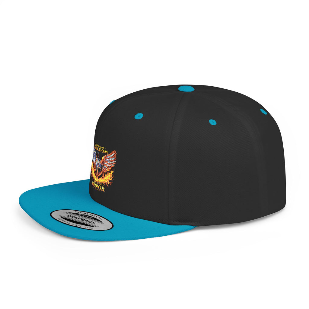 Snapback Hat — American Eagle Flames "Freedom Honor" Embroidered