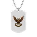 Eagle Emblem Dog Tag Necklace — Military Style Pendant with Ball Chain