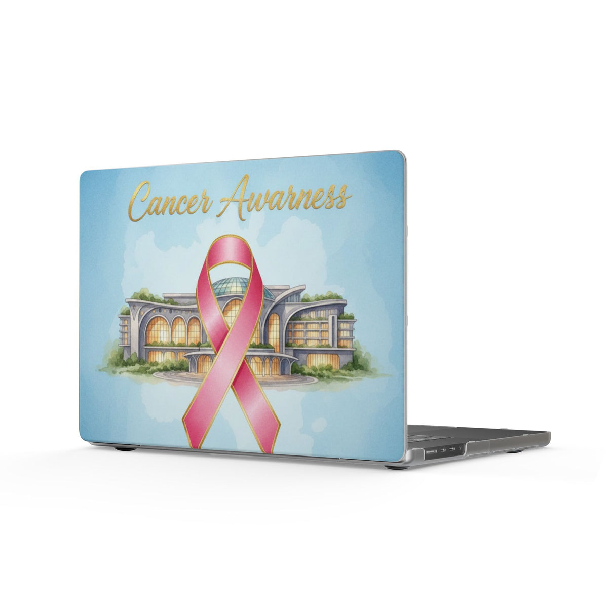 Cancer Awareness MacBook Case — Pink Ribbon Memorial Laptop Cover