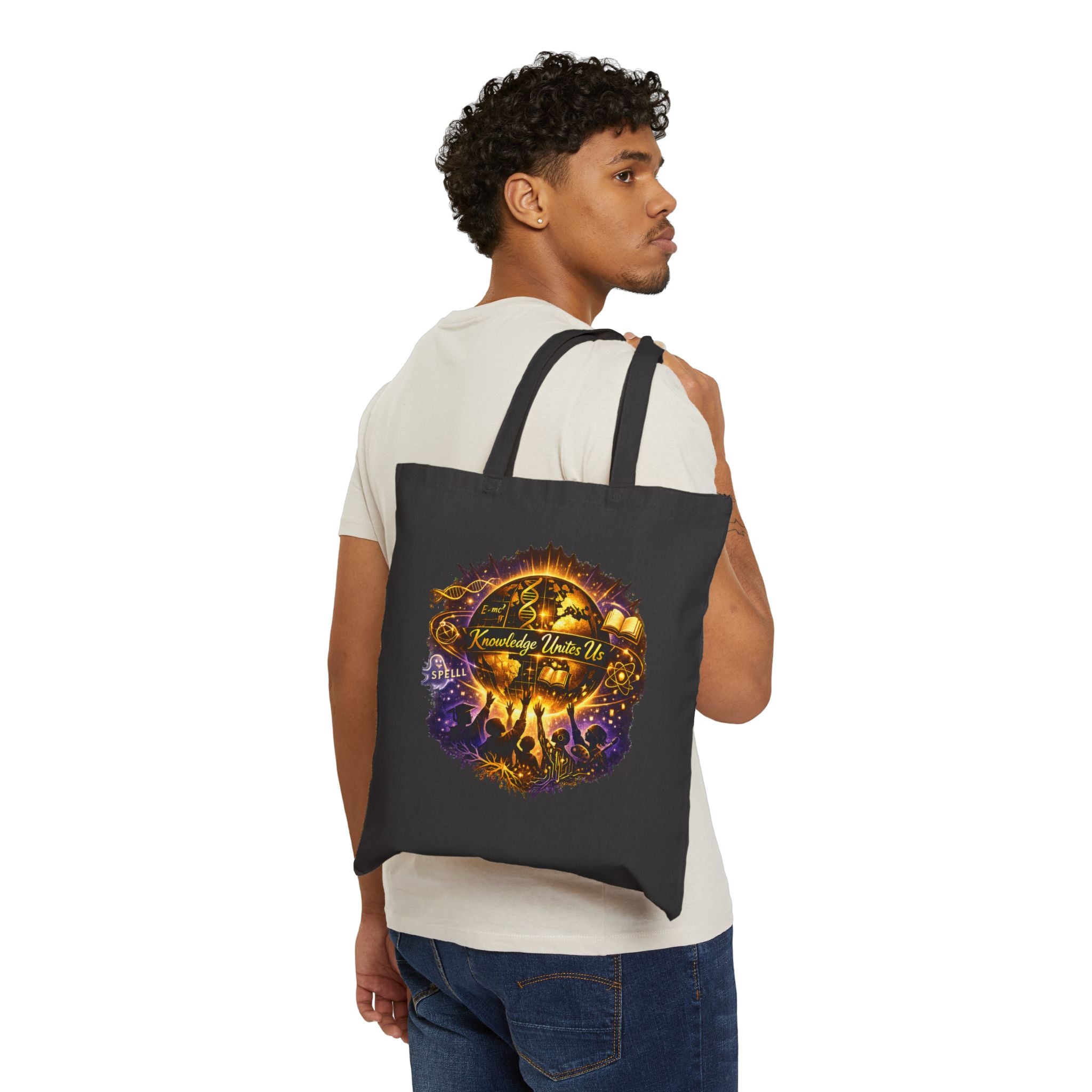 Festival Concert Tote Bag — 'Knowledge Unites Us' Graphic Canvas Tote