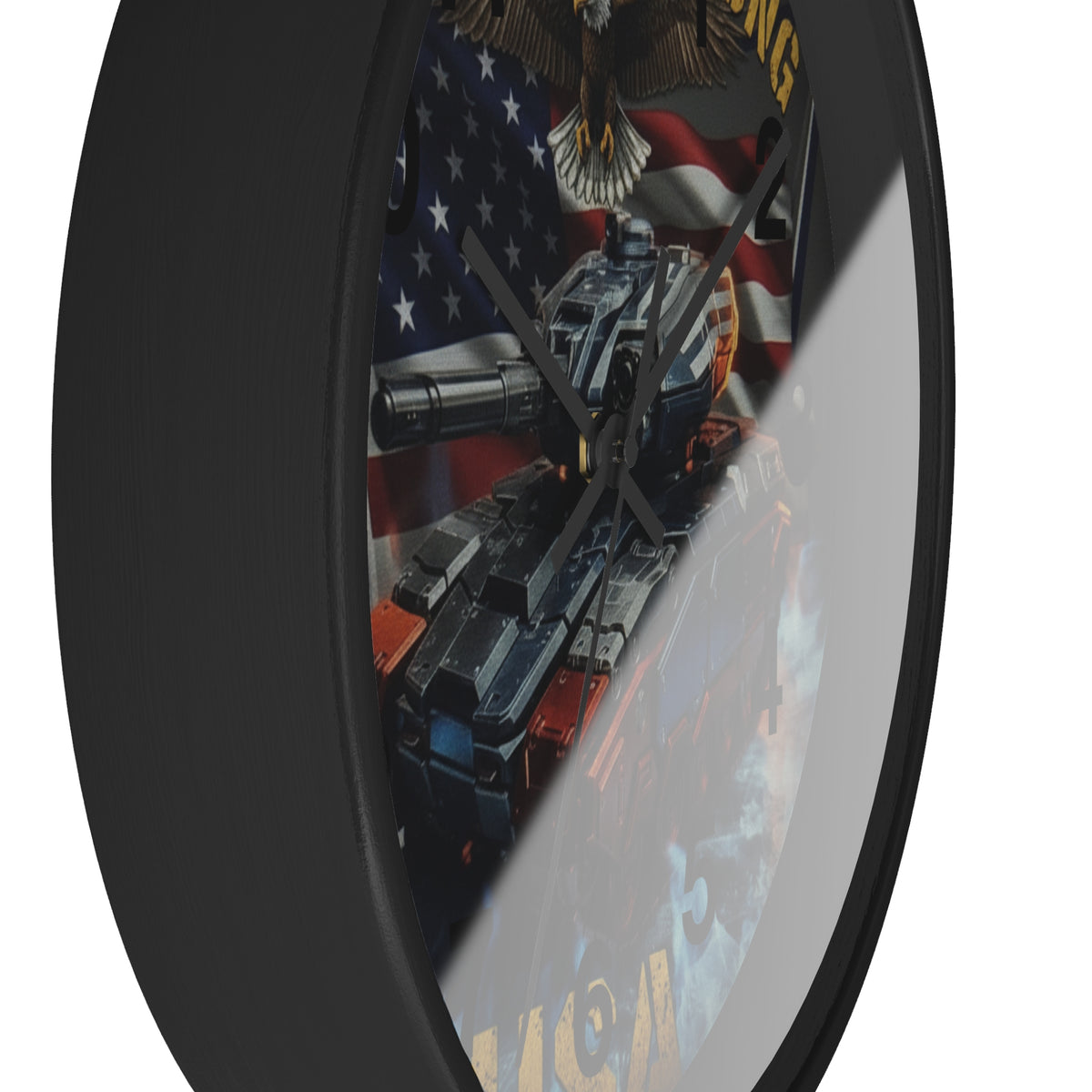 American Strong USA Tank Wall Clock — Patriotic Military Home Decor