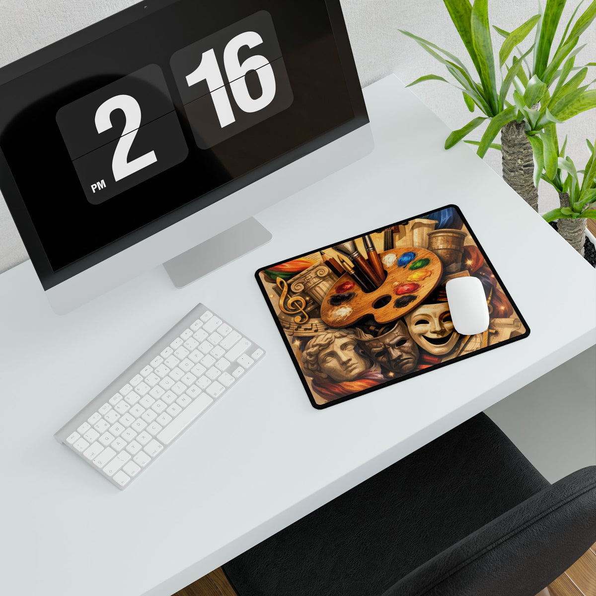 Artist Palette Desk Mat — Creative Studio Desk Pad for Painters, Musicians & Theatre Fans