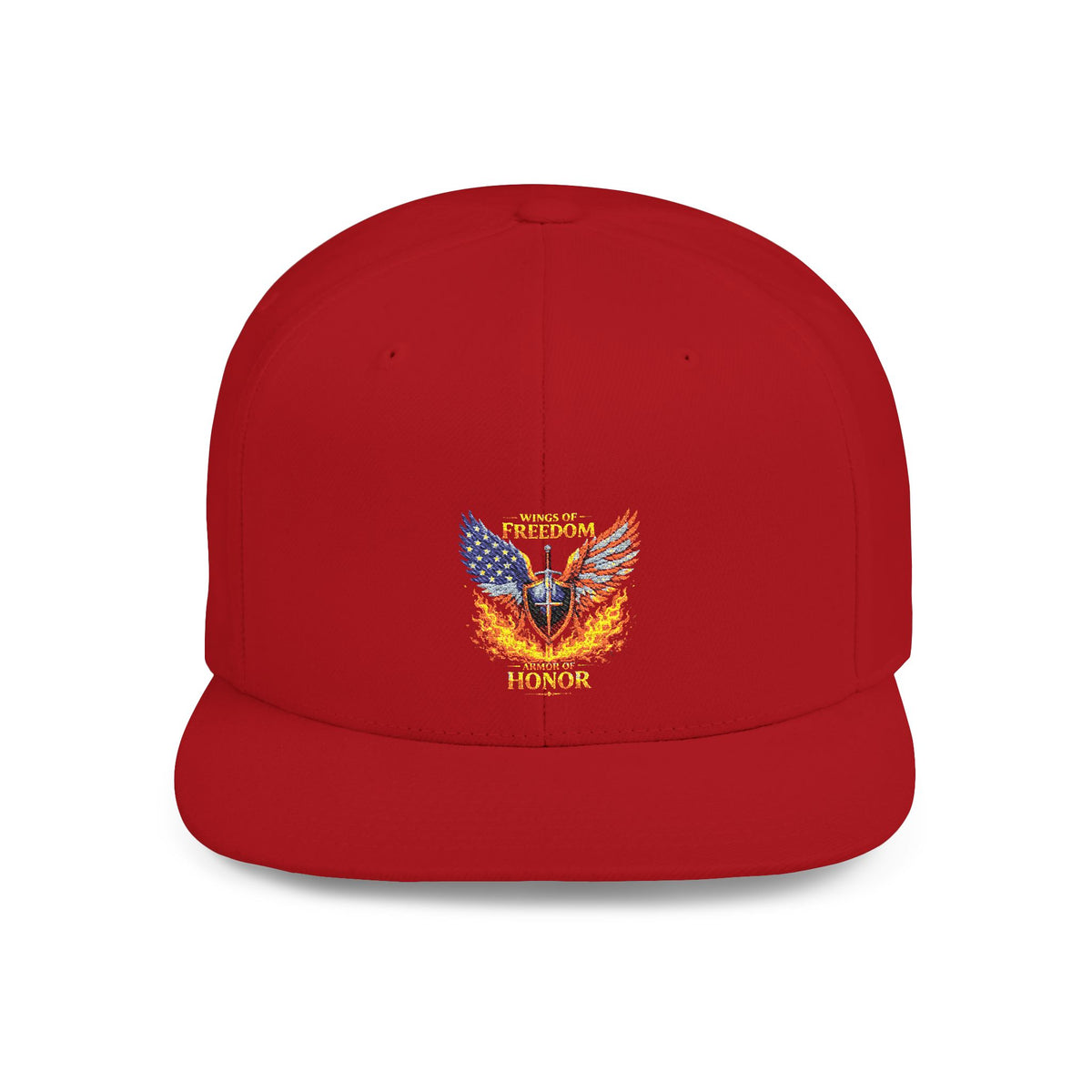 Snapback Hat — American Eagle Flames "Freedom Honor" Embroidered