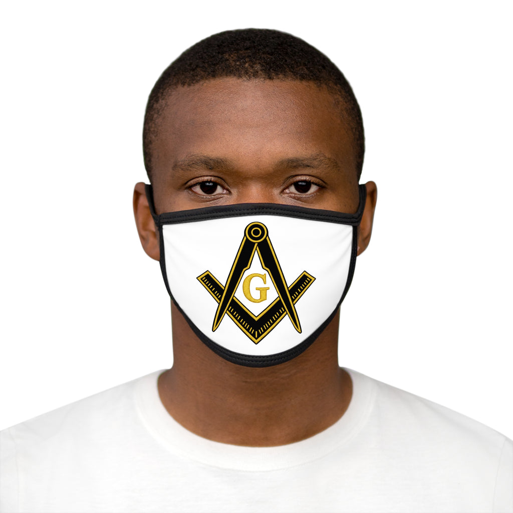 Masonic Freemason G Logo Face Mask — Gold & Black Symbol Mask