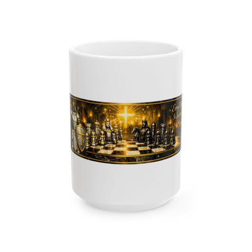 Christian Chess Cross Ceramic Mug — Inspirational Faith & Strategy Coffee Cup (11oz, 15oz)